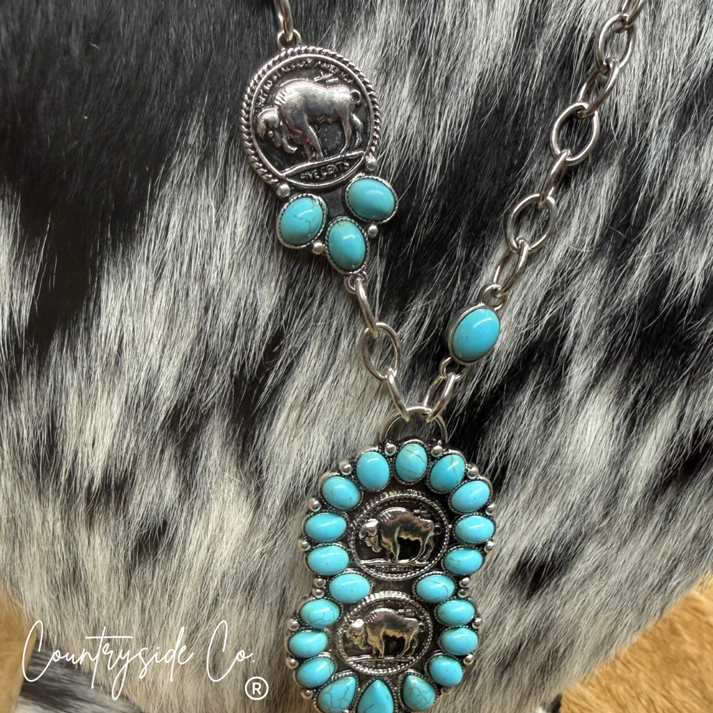 Buffalo and Turquoise Necklace