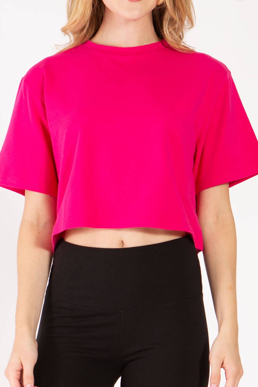 Cotton lycra over size cropped t shirts with loose fit