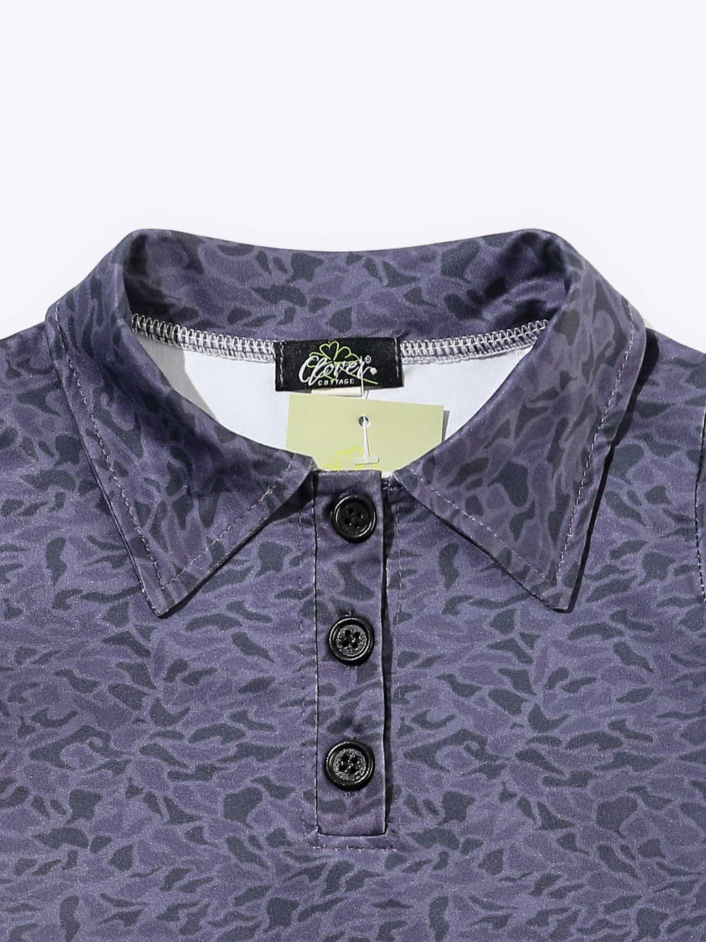 Black Camo Boy Collar Shirt