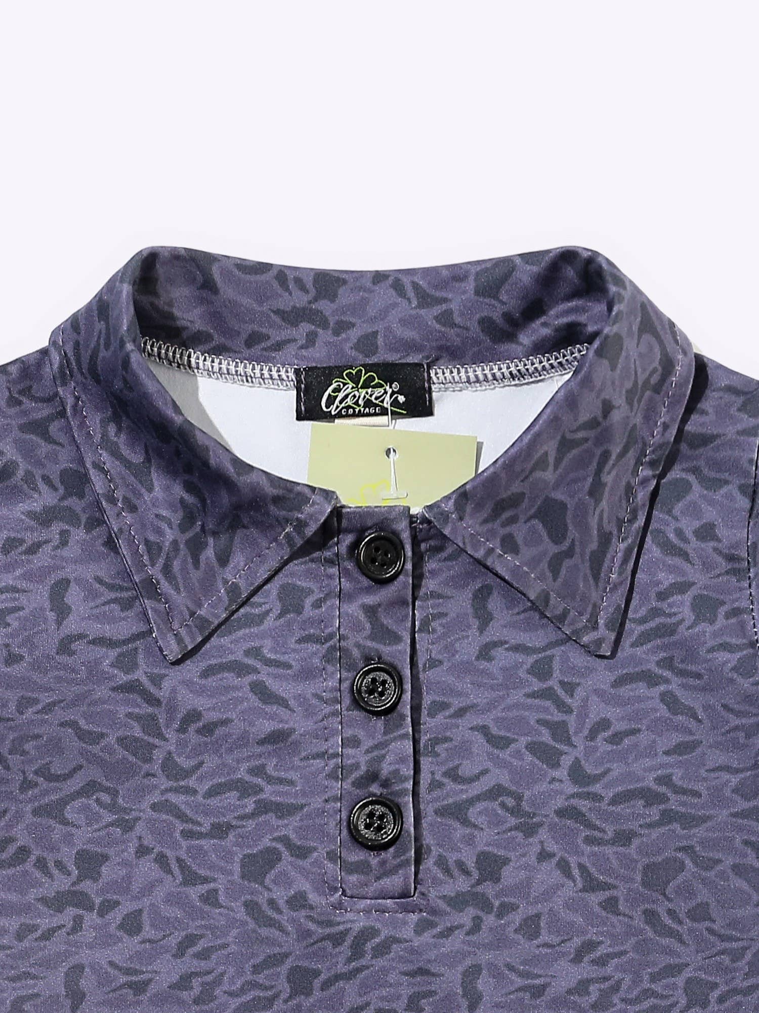 Black Camo Boy Collar Shirt