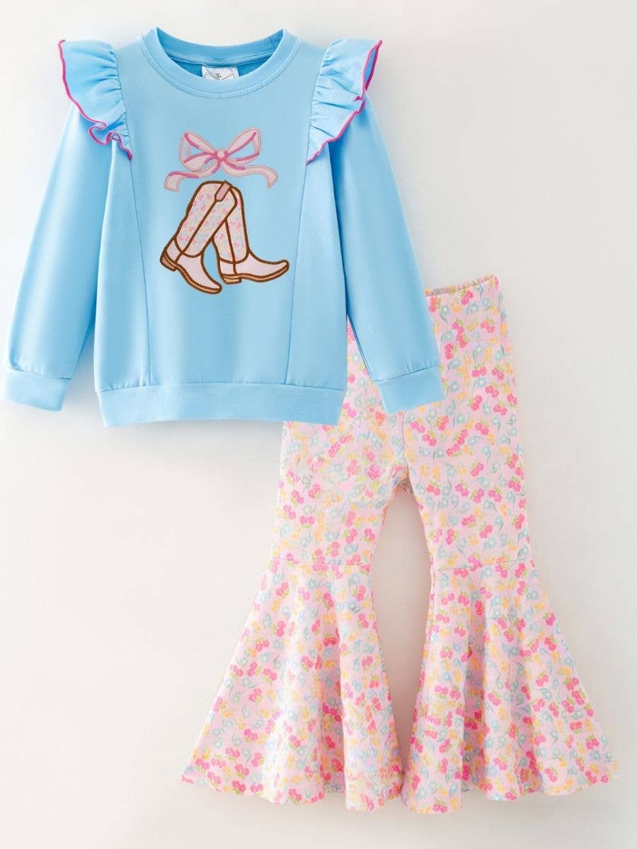 Boots and Bows Western Bell Bottom Set
