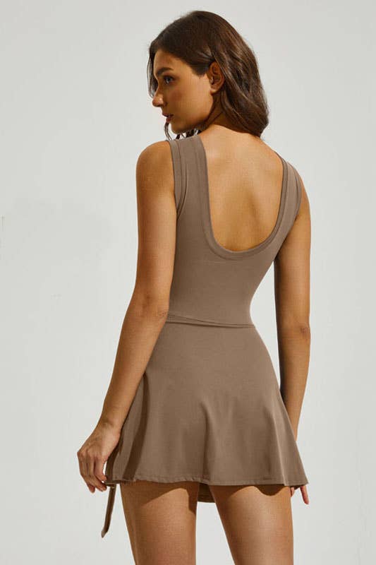 Premium  activewear tennis skorts dress with bow tie skirts