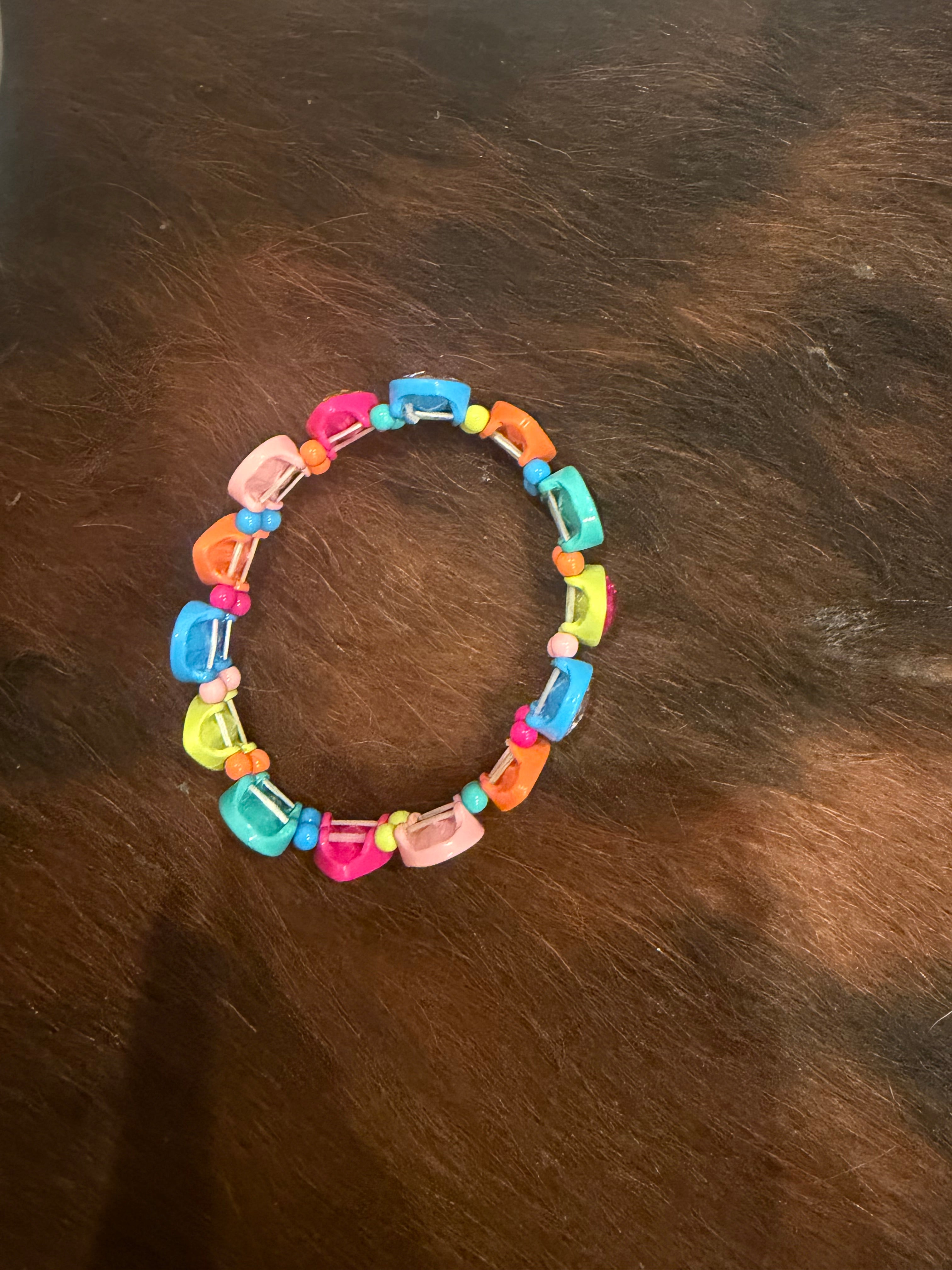 Neon Gem Stretch Bracelet