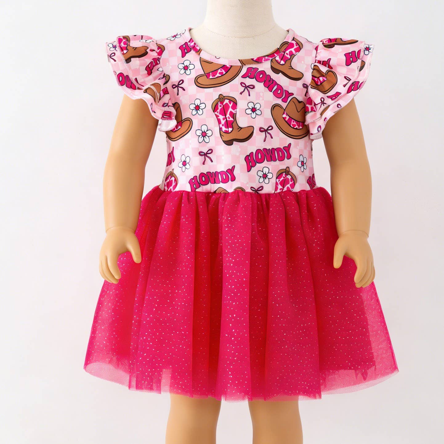 Hot Pink Howdy Tutu Girls Dress