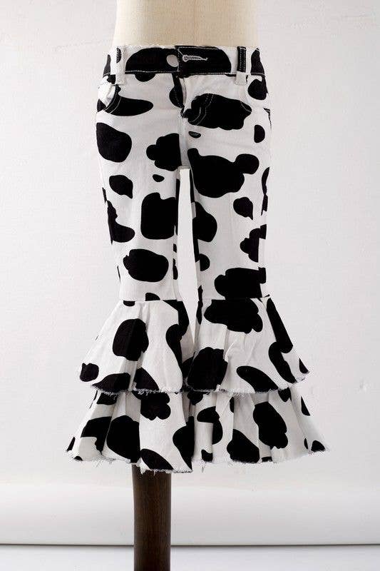 Cow Print Denim Flares