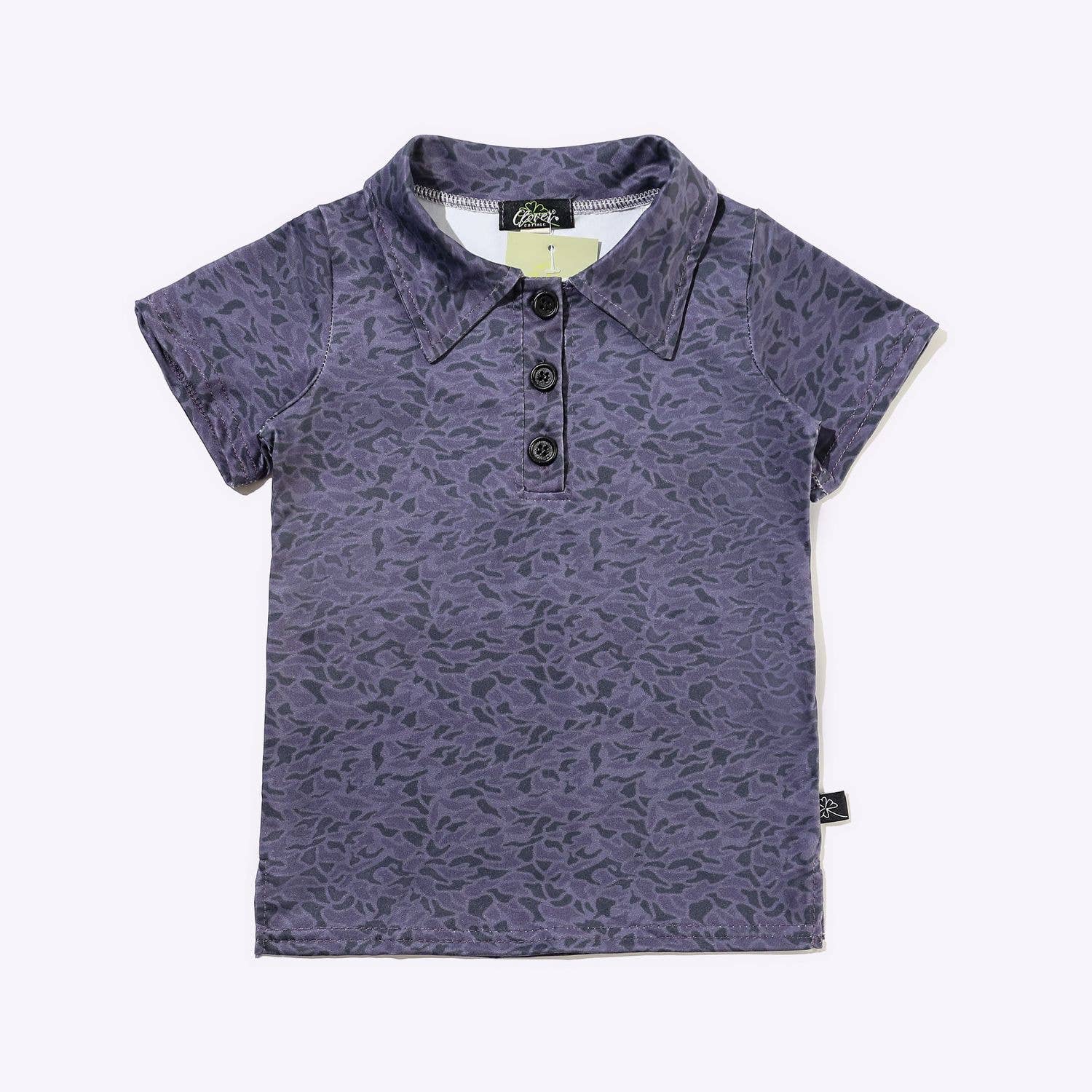 Black Camo Boy Collar Shirt
