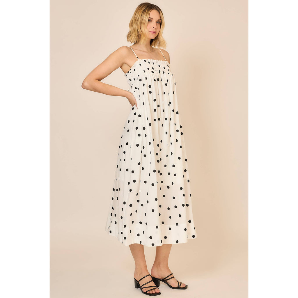 Classic Charm Polka Dot Midi Dress