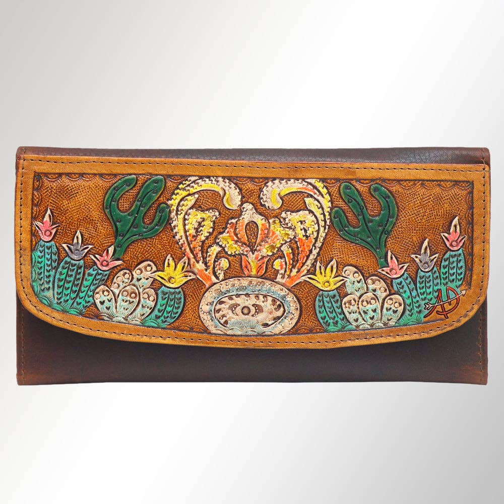ADBGM102 Western Floral Tooled Leather Crossbody - by American Darling