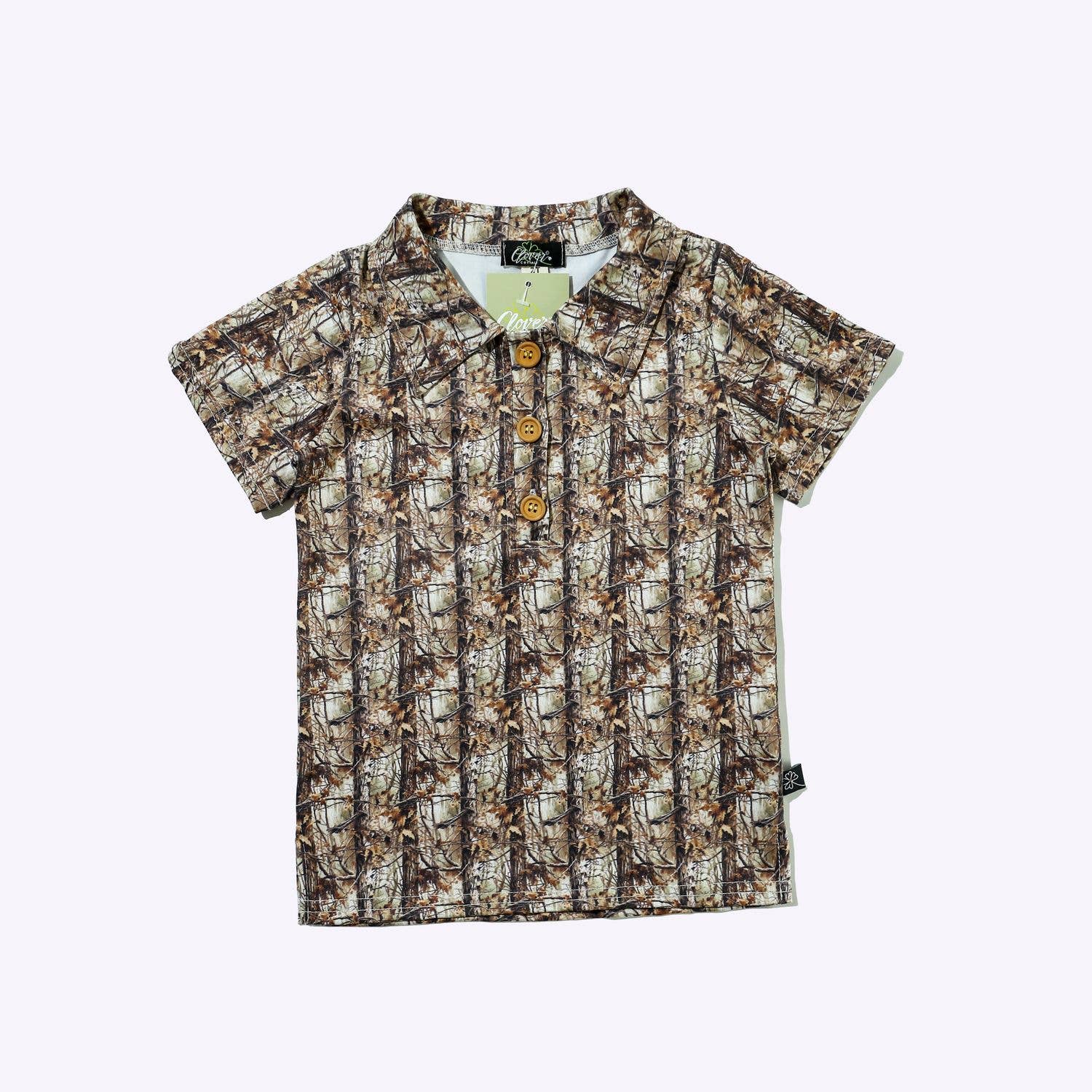 Tree Camo Boy Collar Shirt