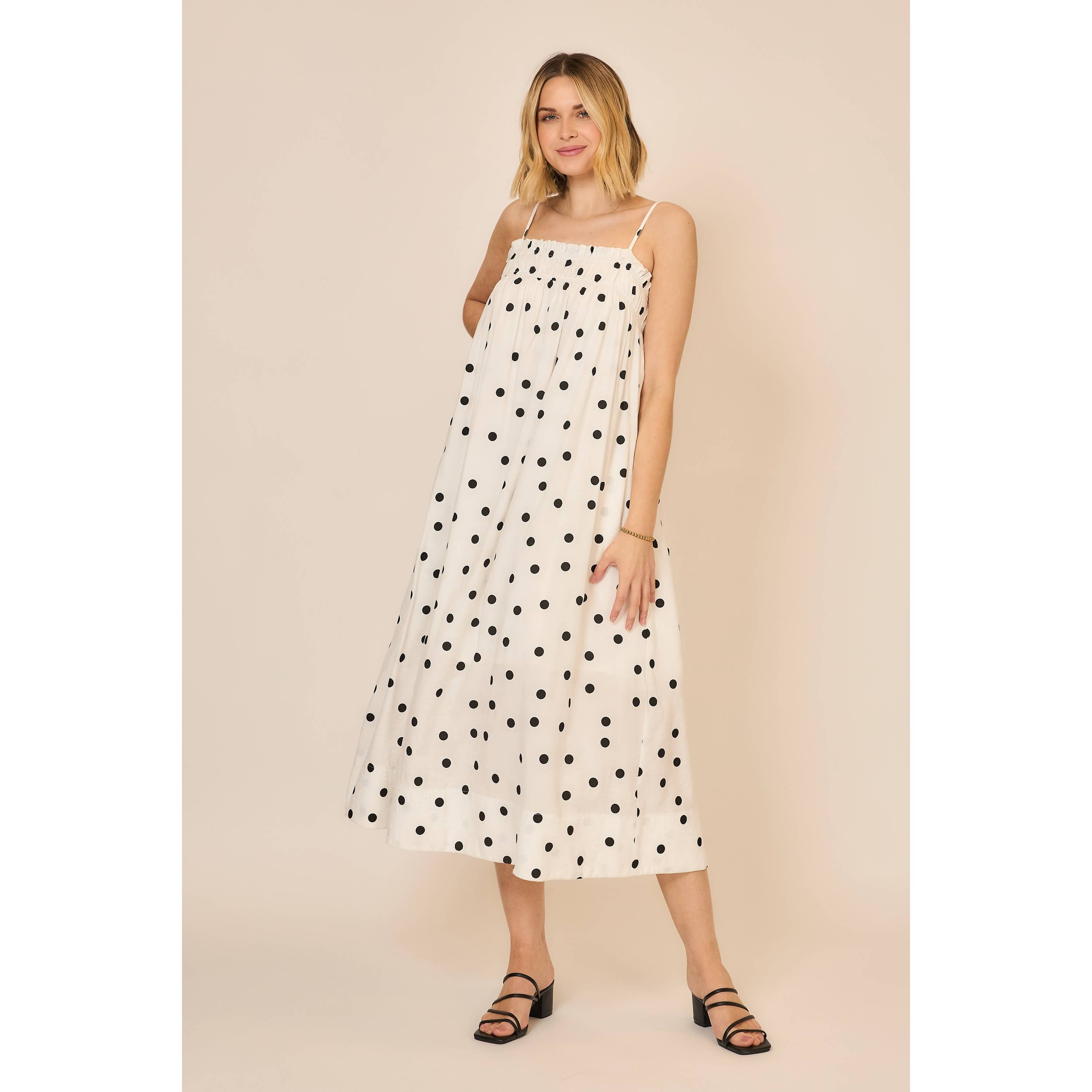 Classic Charm Polka Dot Midi Dress