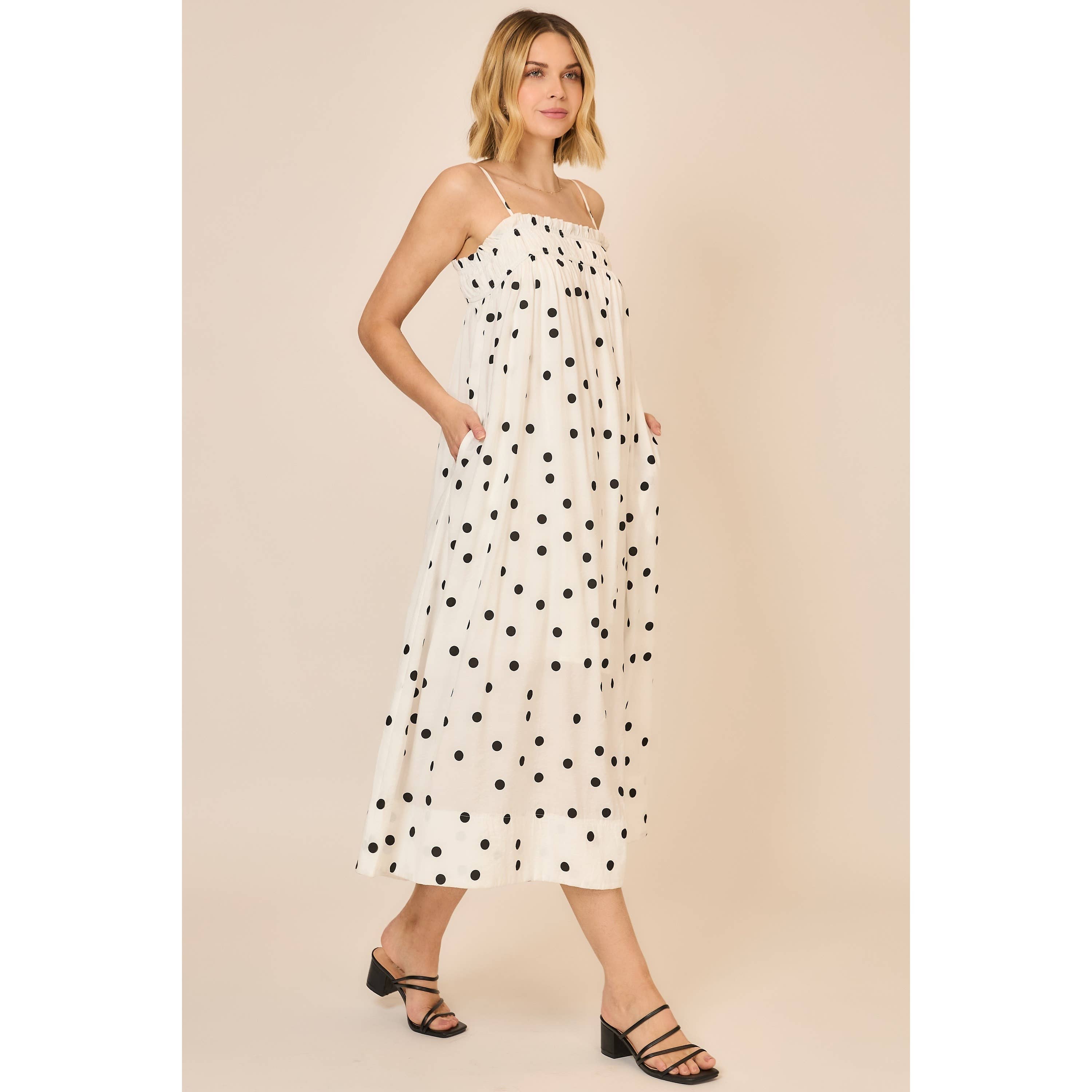 Classic Charm Polka Dot Midi Dress