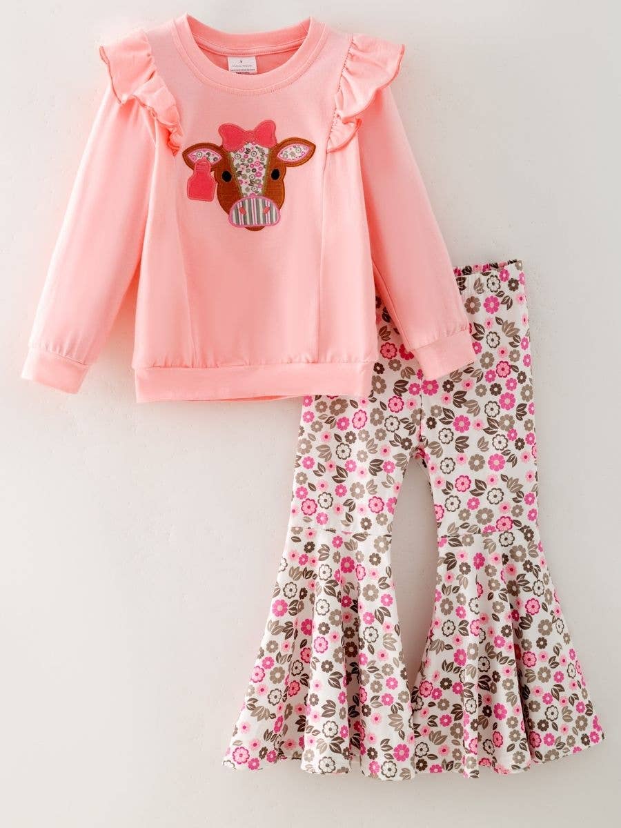 Pretty in Pink Cow Bell Bottom Set