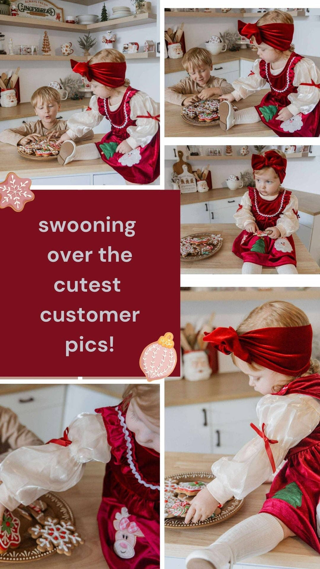 Jolly Red Velvet Smocked Christmas Dress