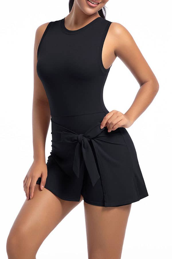 Premium  activewear tennis skorts dress with bow tie skirts