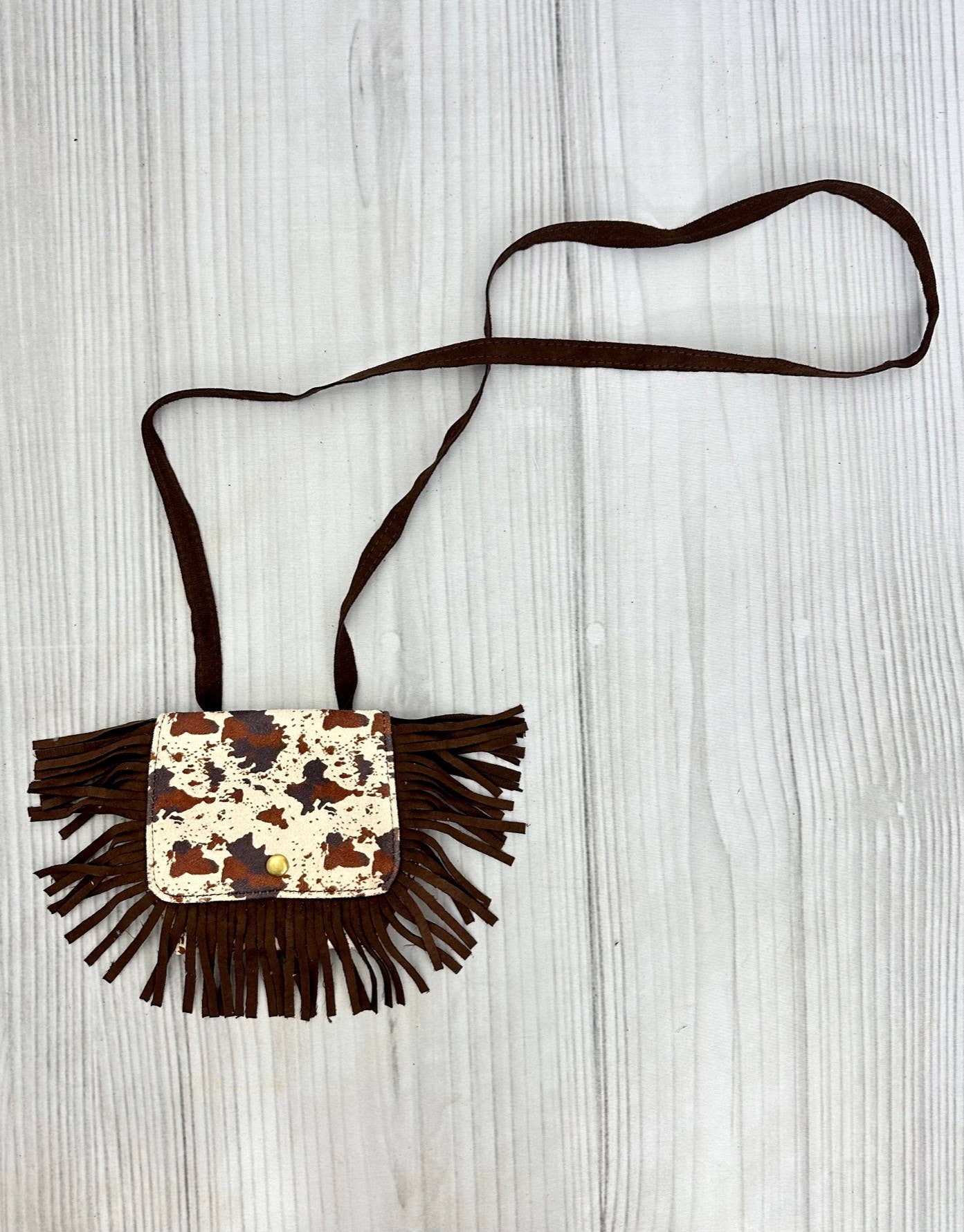 Girls Cowhide Fringe Purse