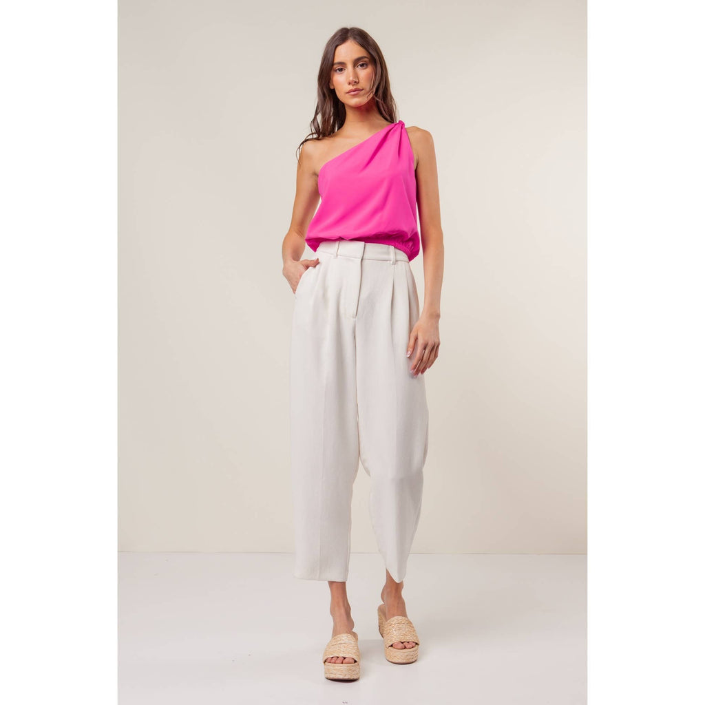 One Shoulder Knot Detail Top