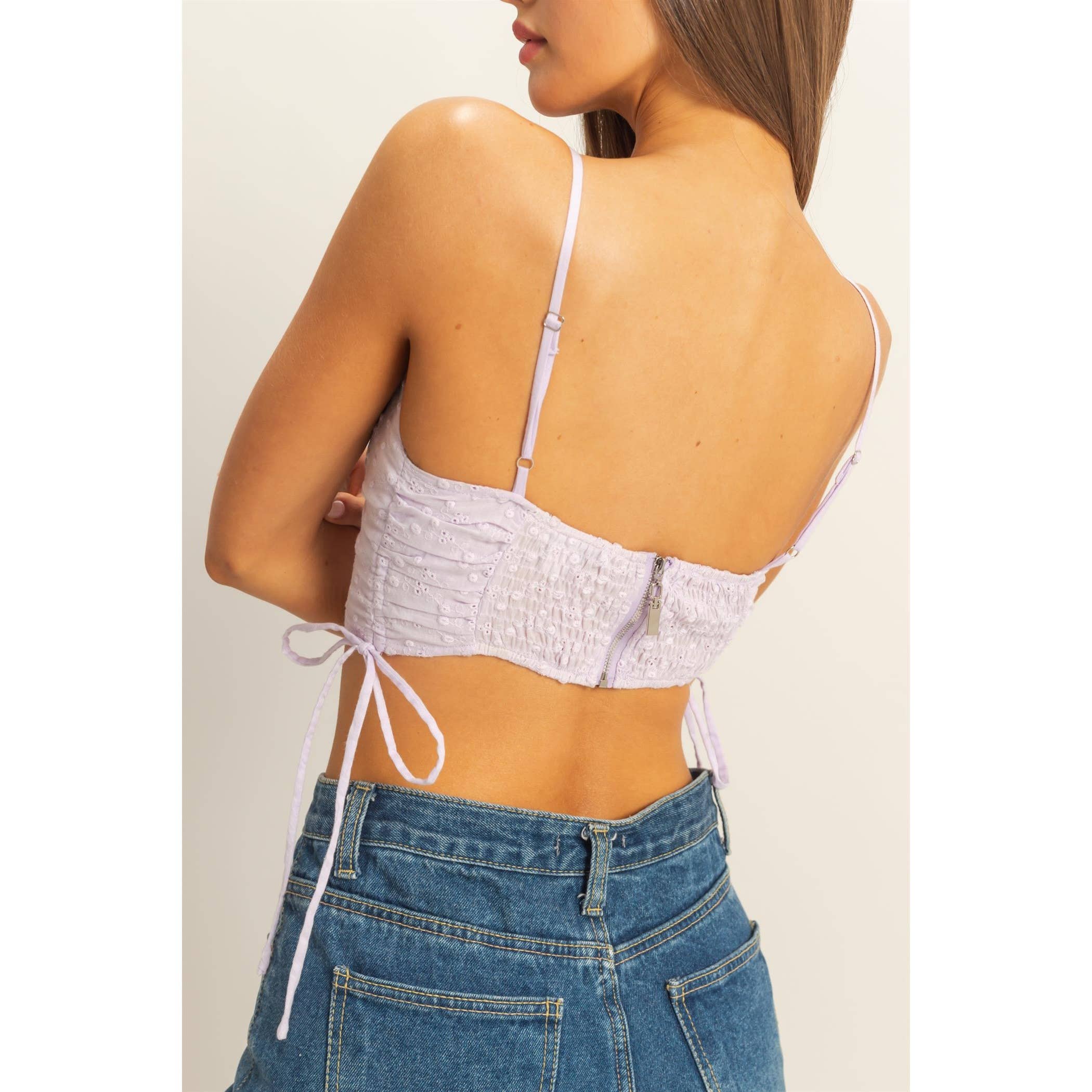 Drawstring Detail Crop Cami Top