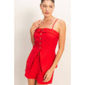 Strap Buttoned Top And Shorts Set