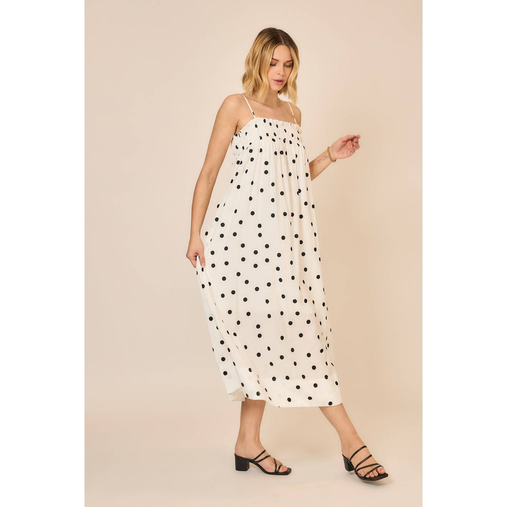 Classic Charm Polka Dot Midi Dress