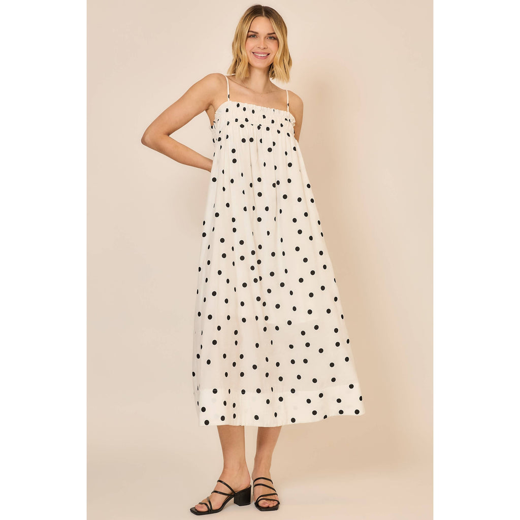Classic Charm Polka Dot Midi Dress