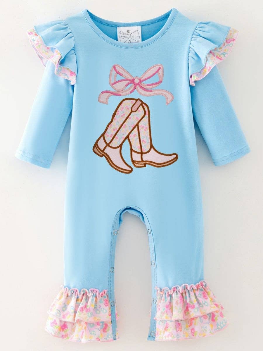 Boots & Bows Western Fall Infant Romper