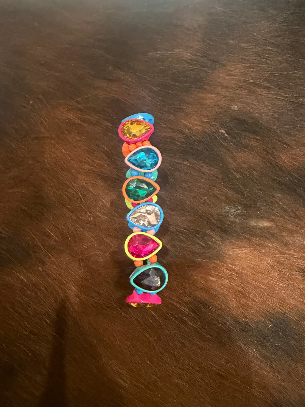 Neon Gem Stretch Bracelet