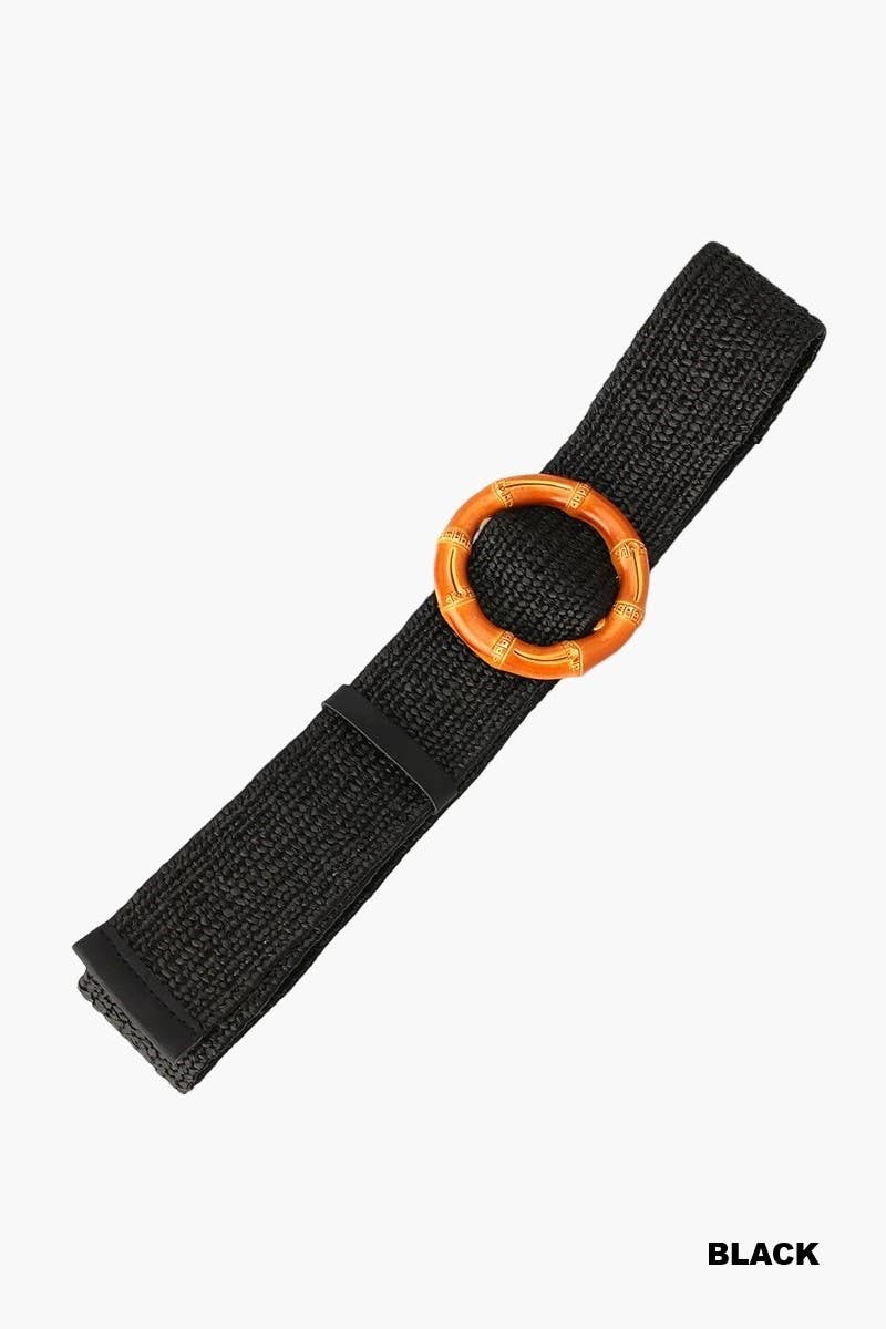 Bohemian Straw Bamboo Pin Buckle Belt