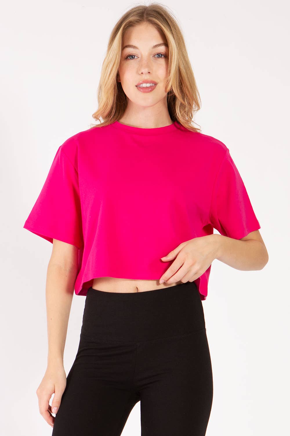 Cotton lycra over size cropped t shirts with loose fit