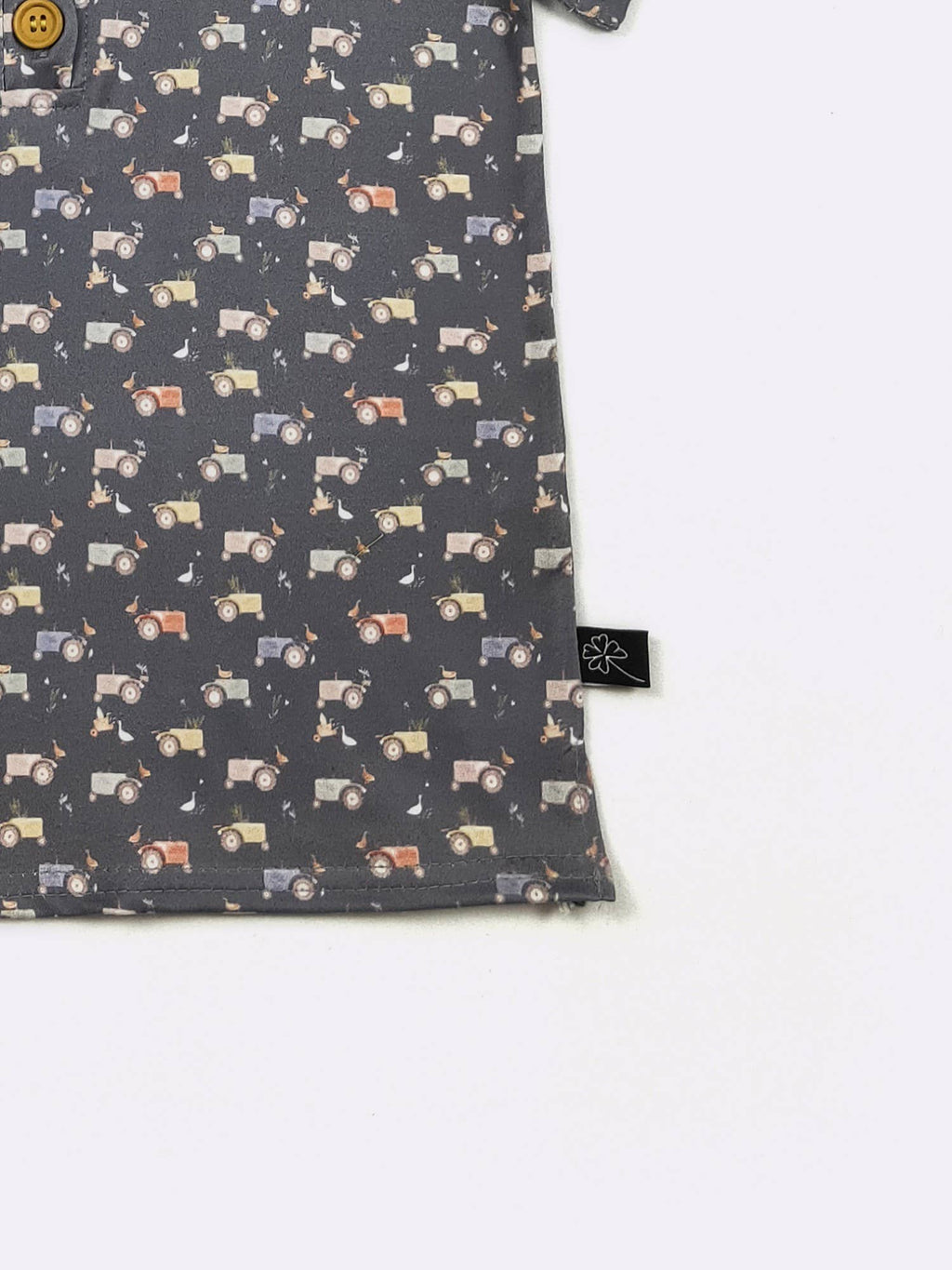 Navy Tractor Boy Collar Shirt