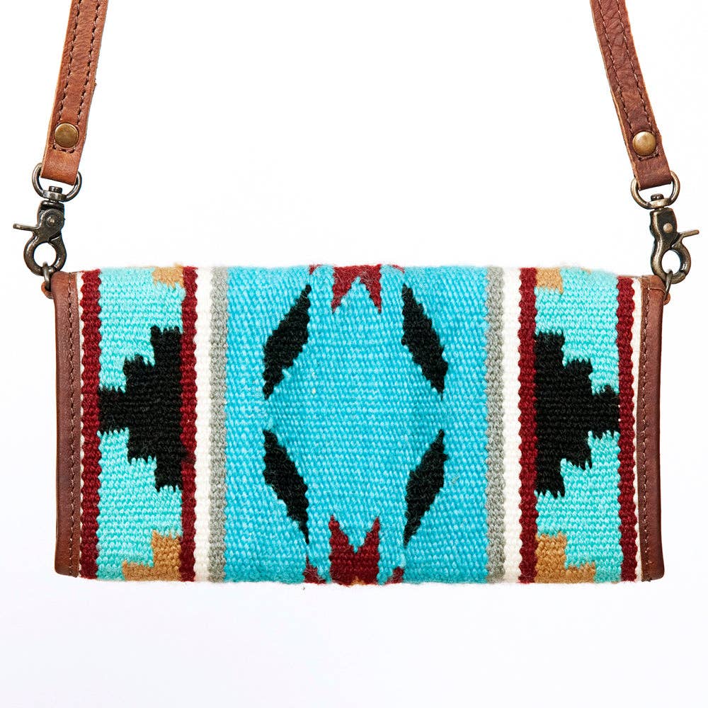 ADBG486 American Darling Hand Tooled & Hand Woven Saddle Blanket Western Wallet Bag