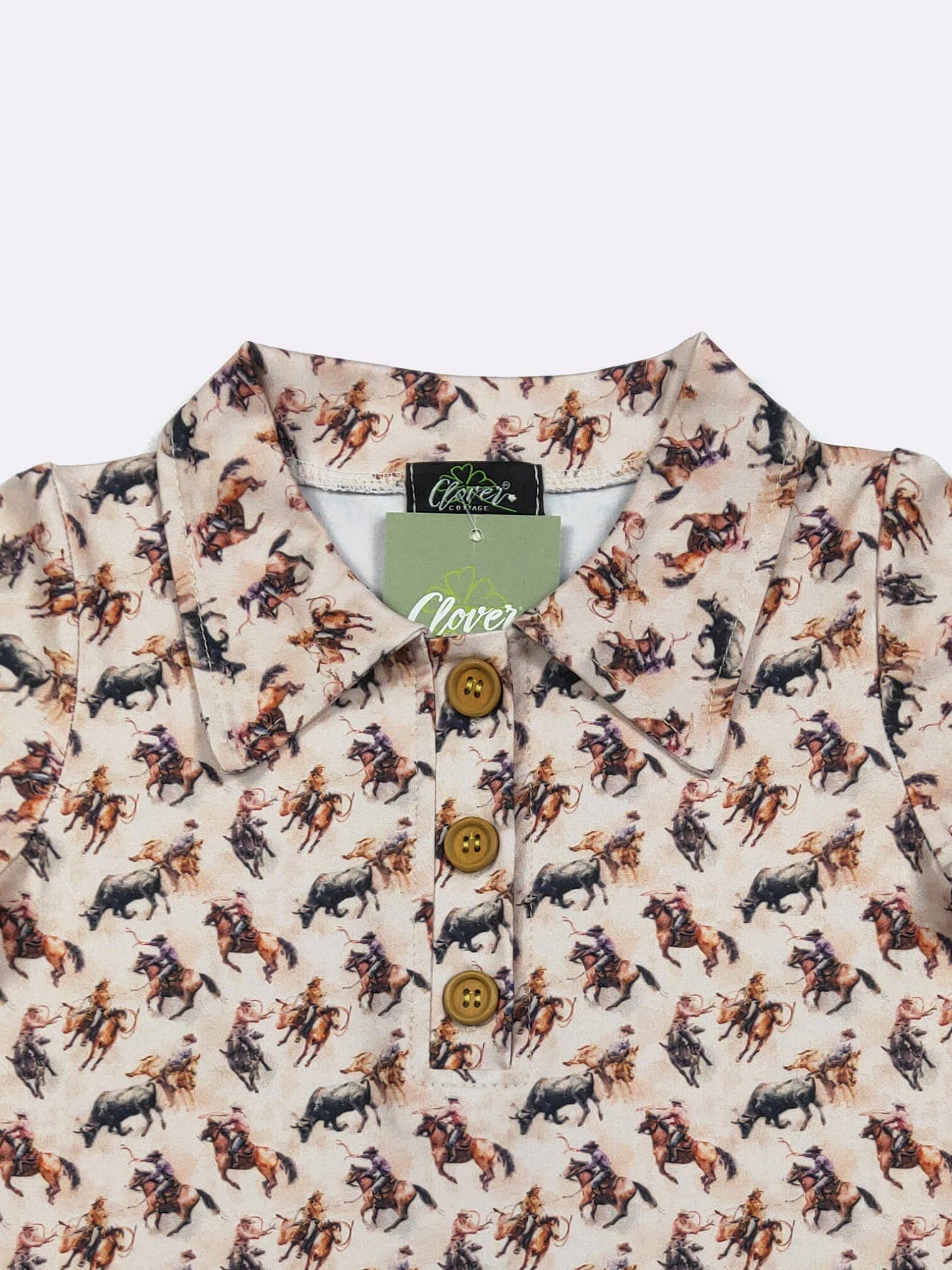 Roping Bulls Boy Collar Shirt