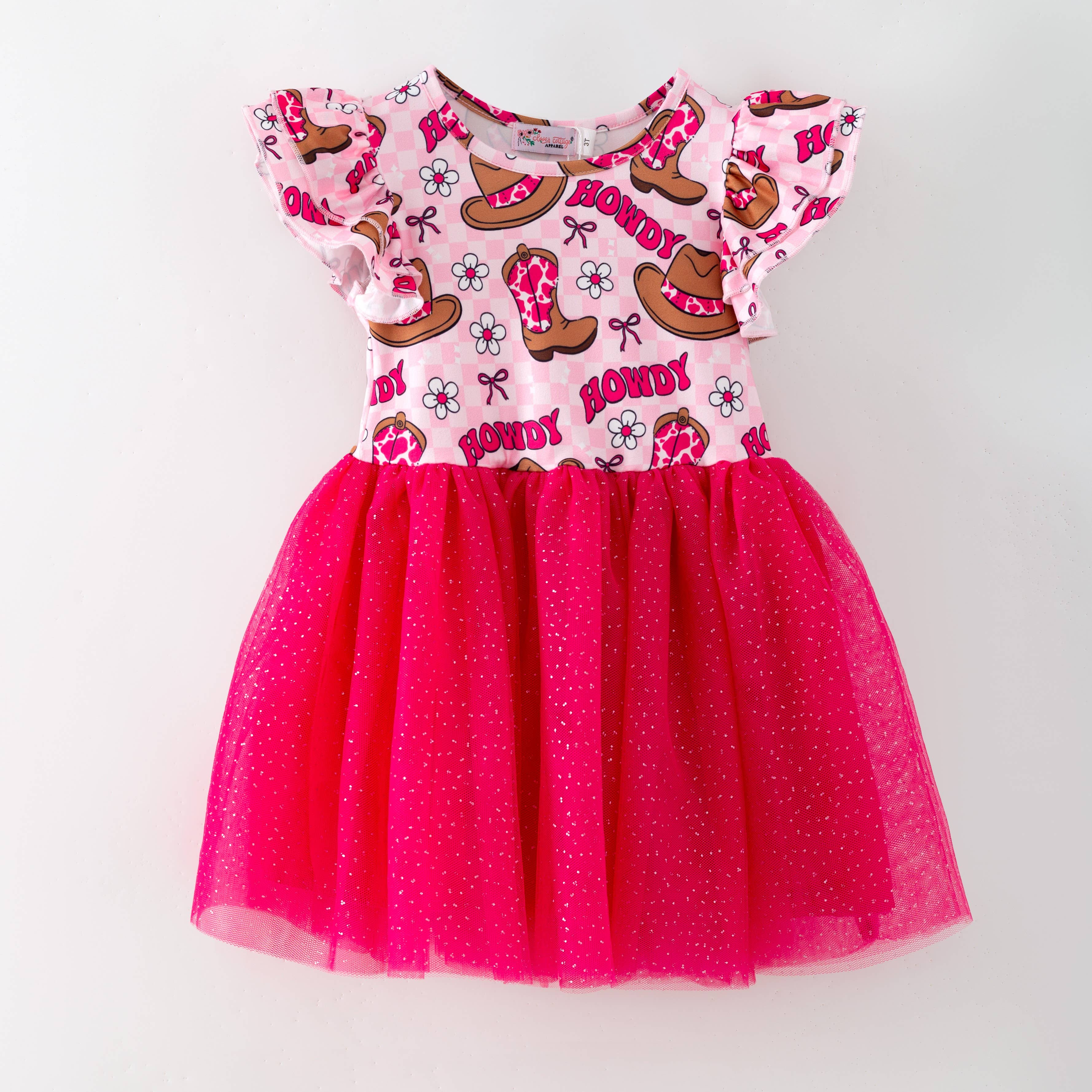 Hot Pink Howdy Tutu Girls Dress