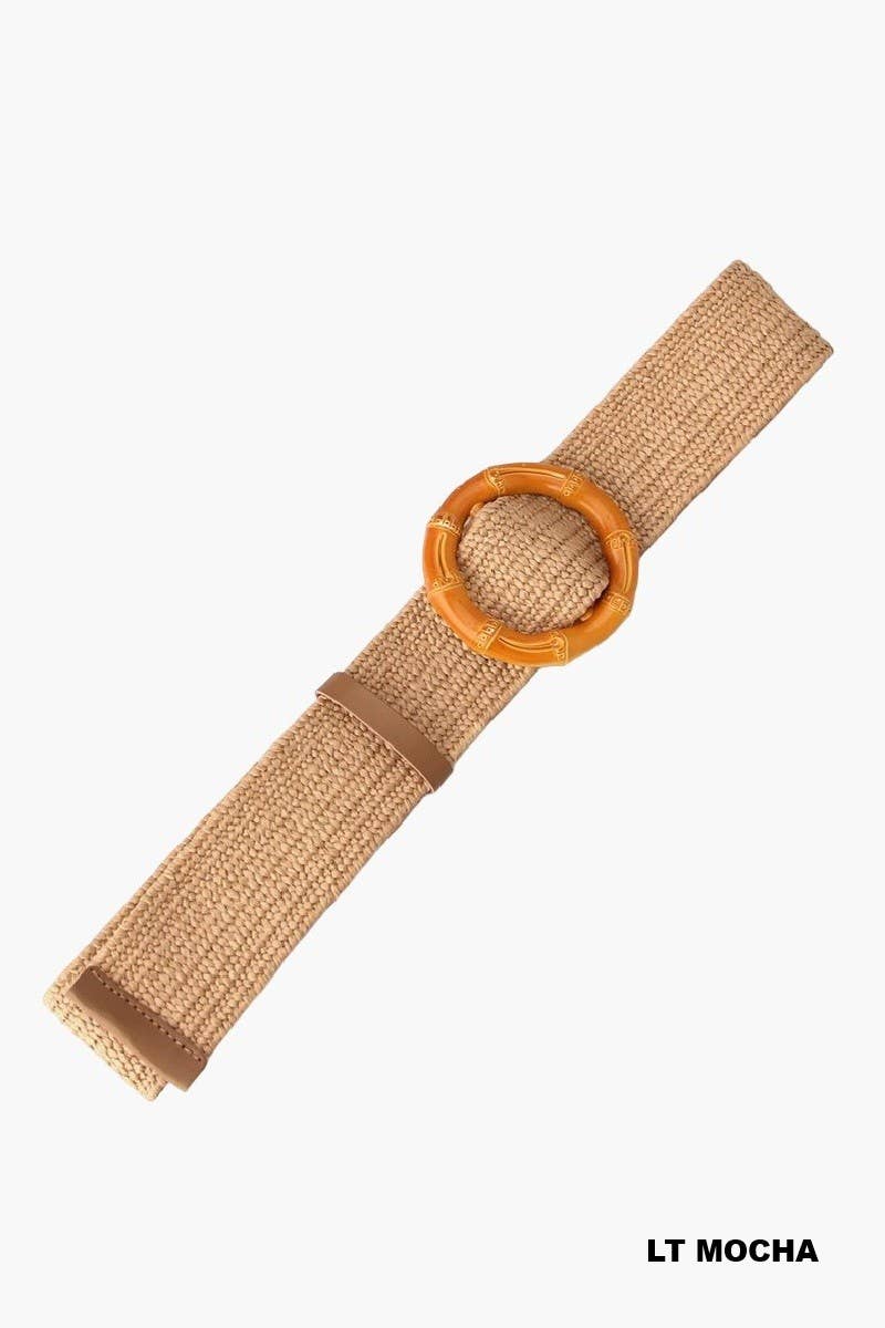 Bohemian Straw Bamboo Pin Buckle Belt