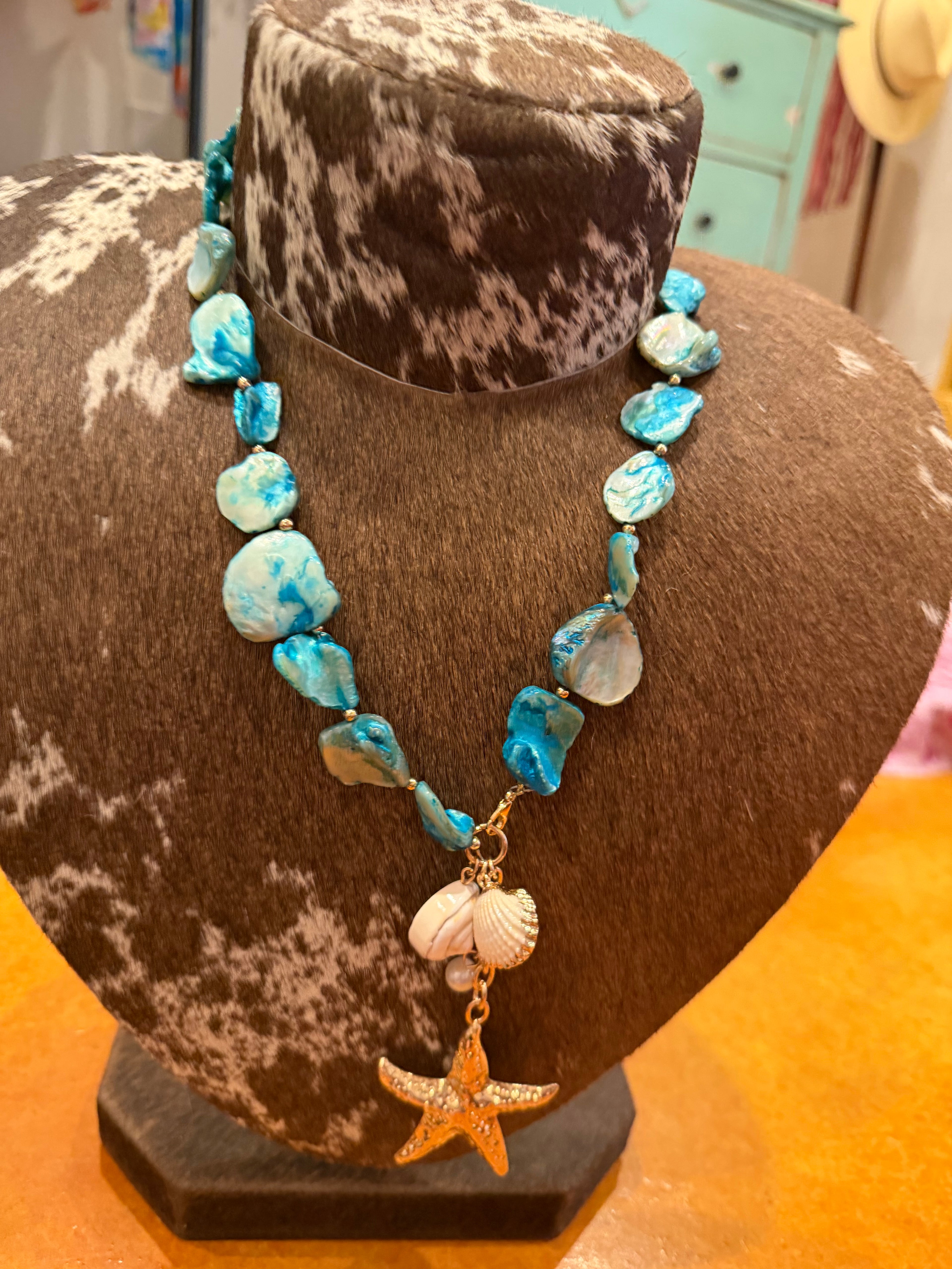 Seaside Turquoise Charm Necklace