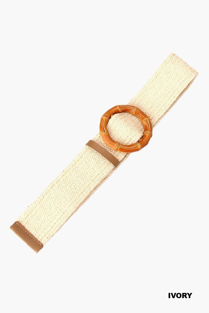 Bohemian Straw Bamboo Pin Buckle Belt