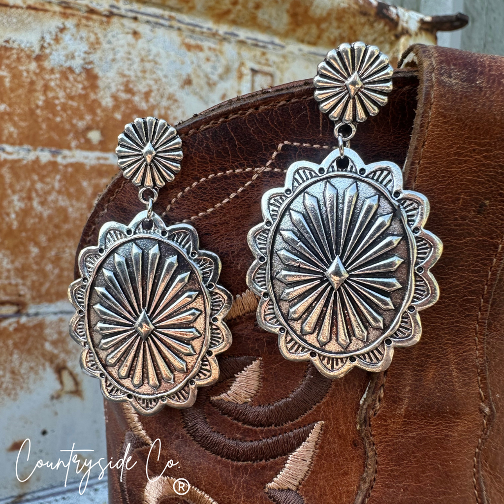 Southwest Concho Dangle Earrings