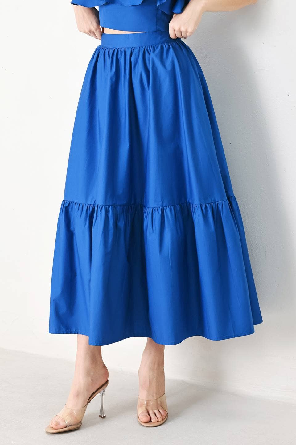 A solid woven midi skirt - FK1299