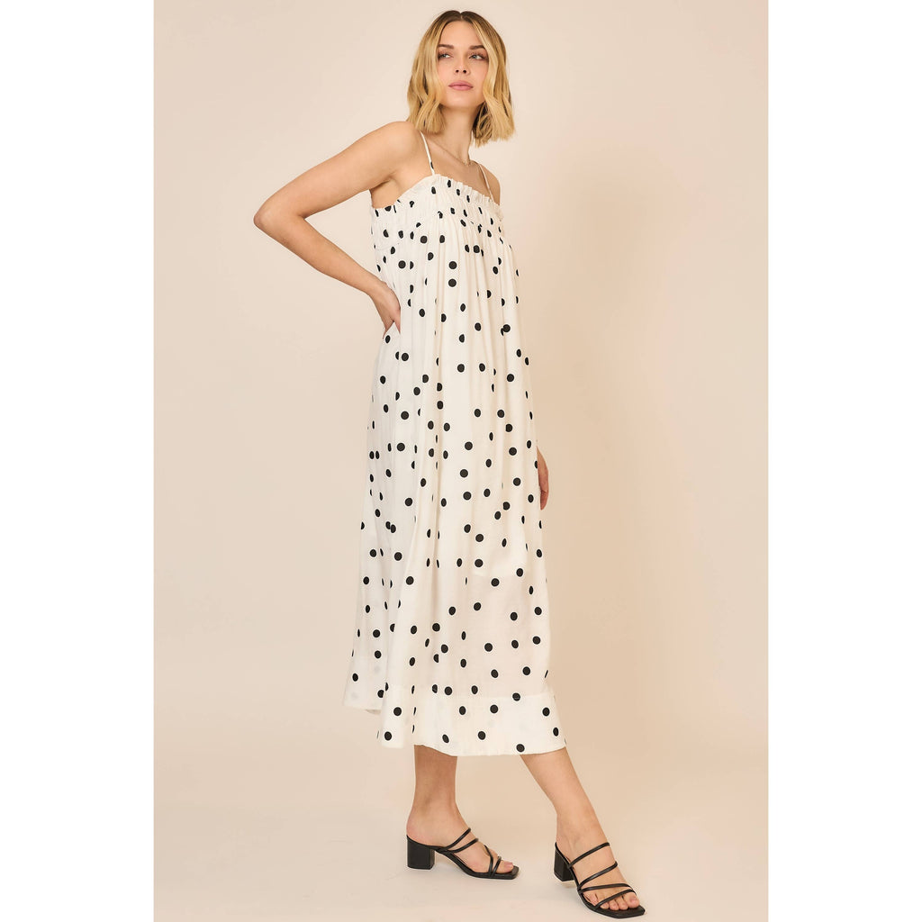 Classic Charm Polka Dot Midi Dress