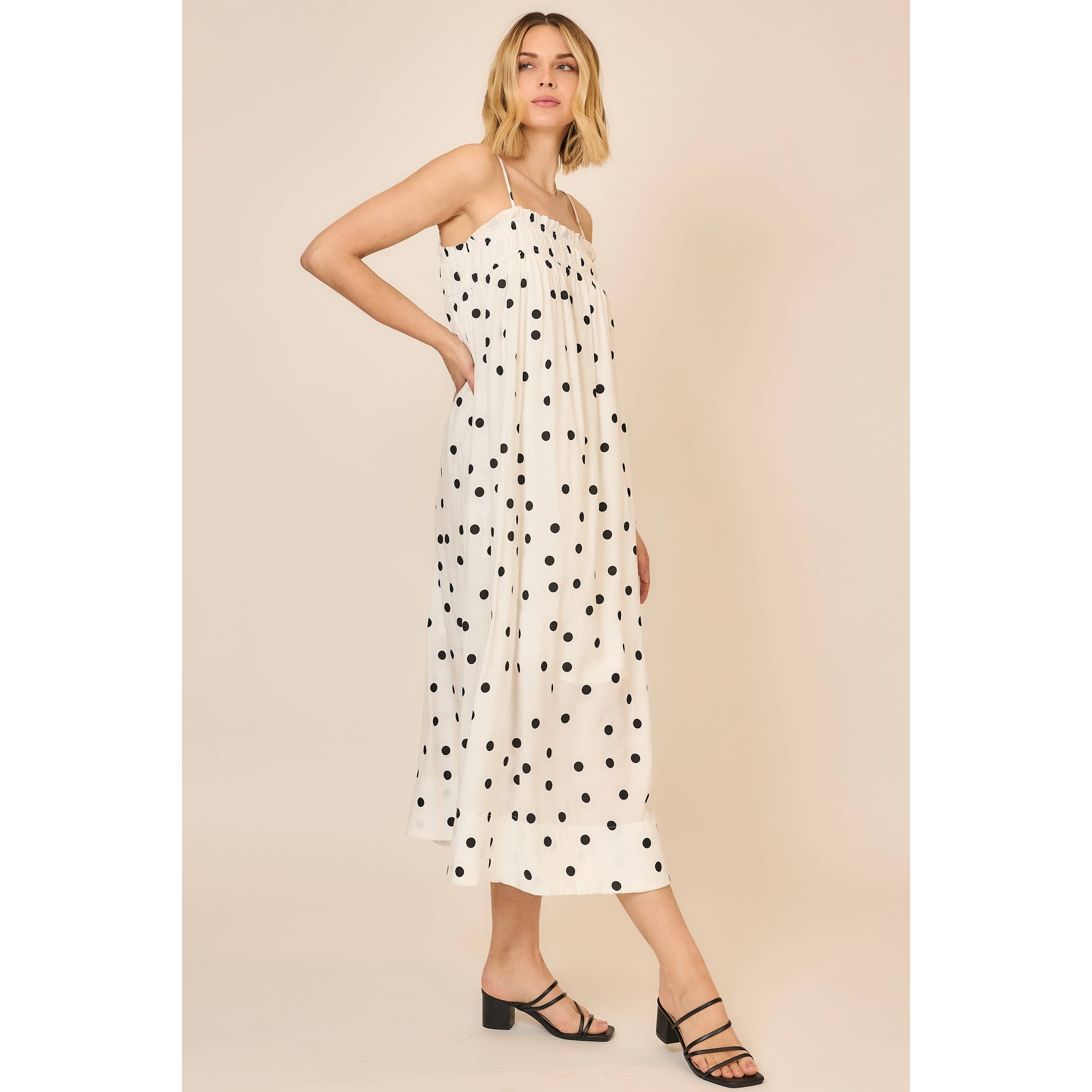 Classic Charm Polka Dot Midi Dress