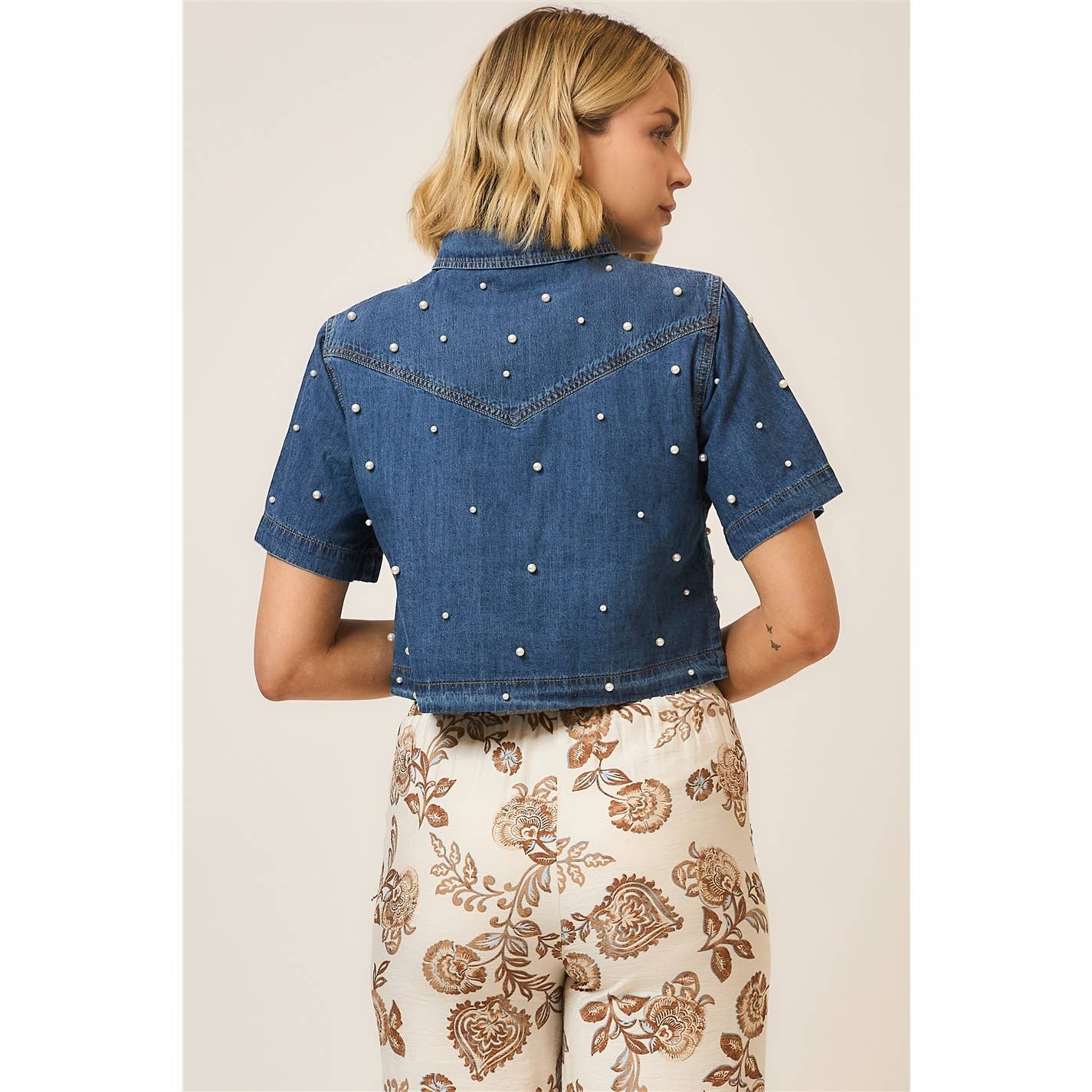 Pearl Charm Denim Jacket