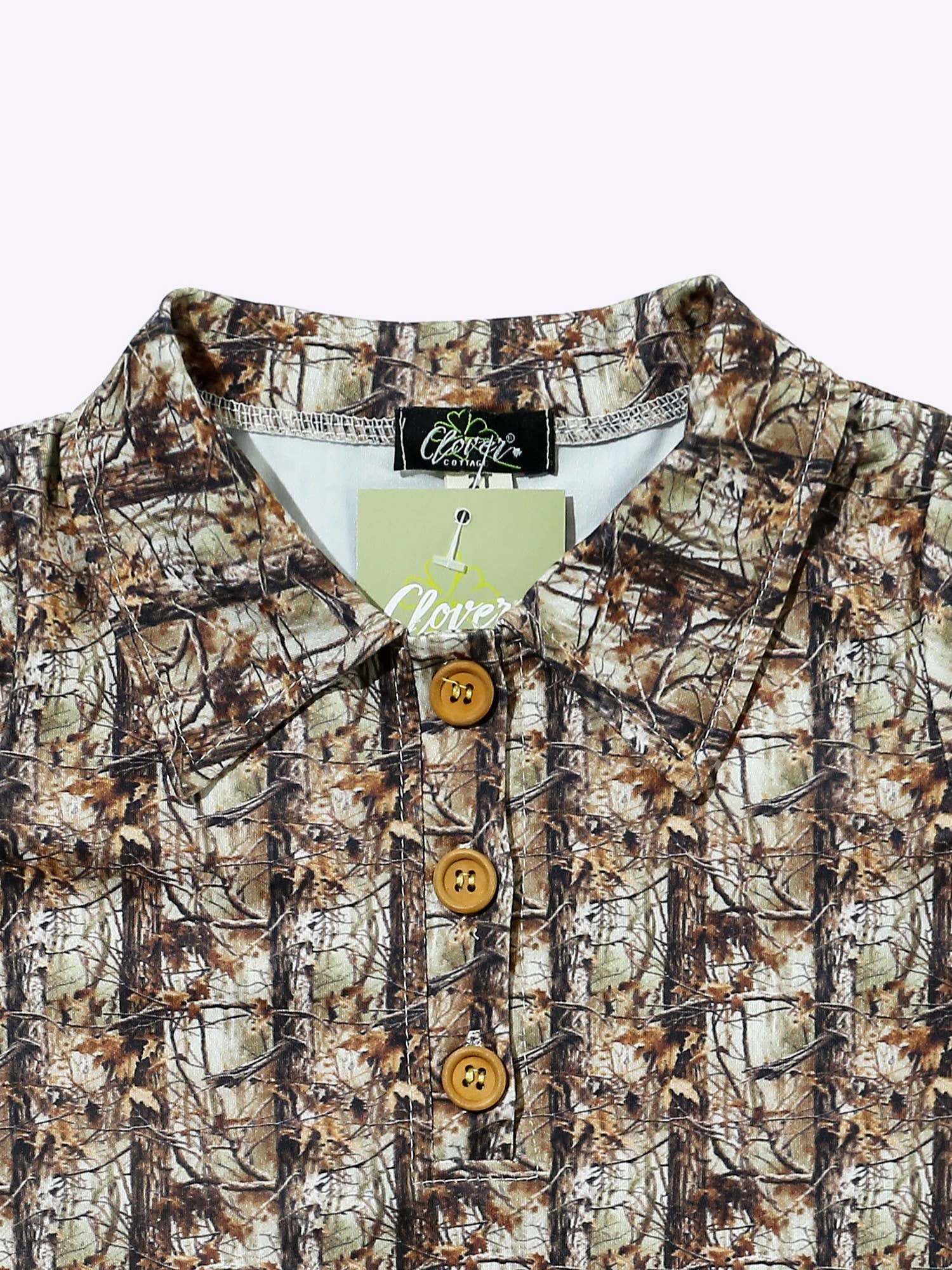 Tree Camo Boy Collar Shirt