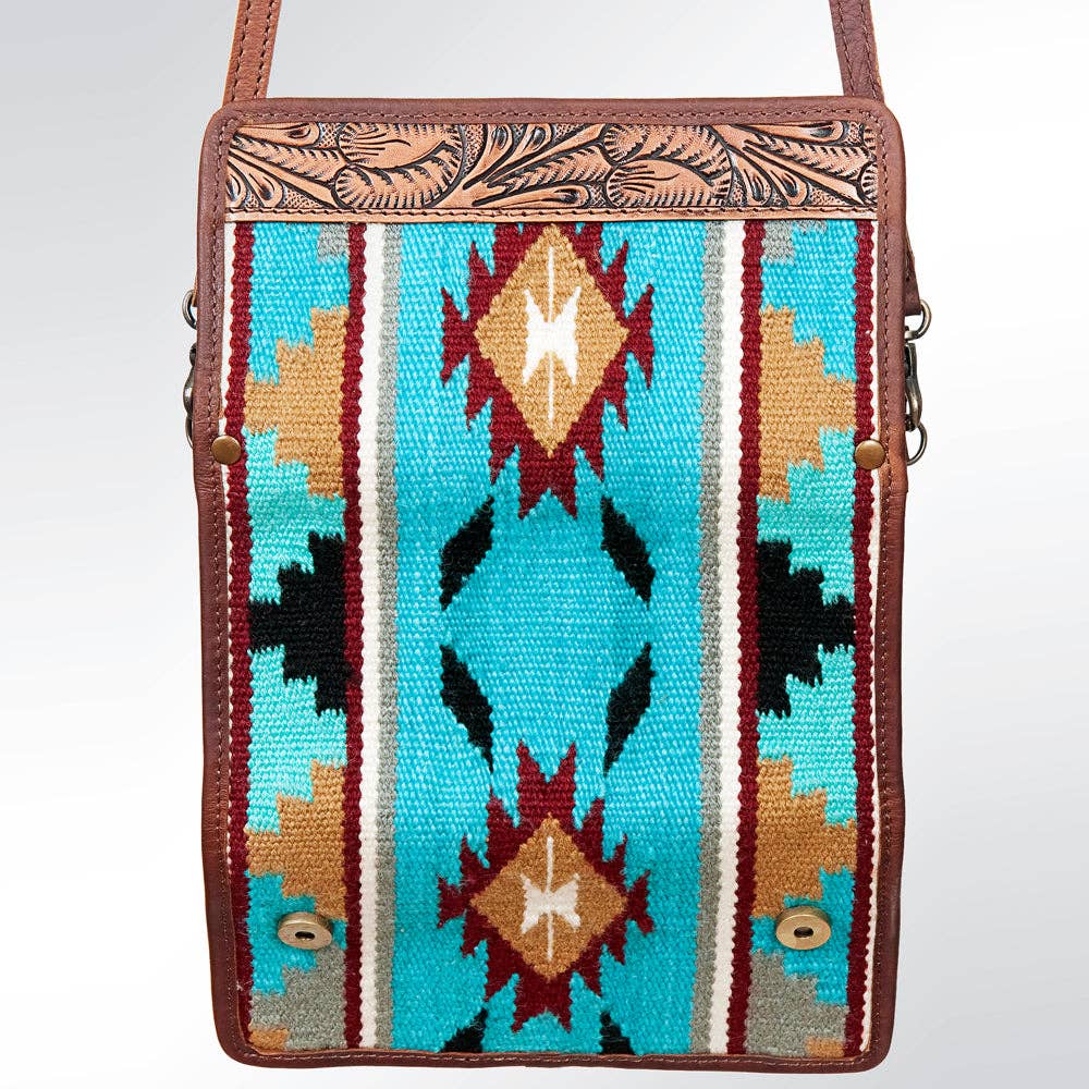 ADBG486 American Darling Hand Tooled & Hand Woven Saddle Blanket Western Wallet Bag