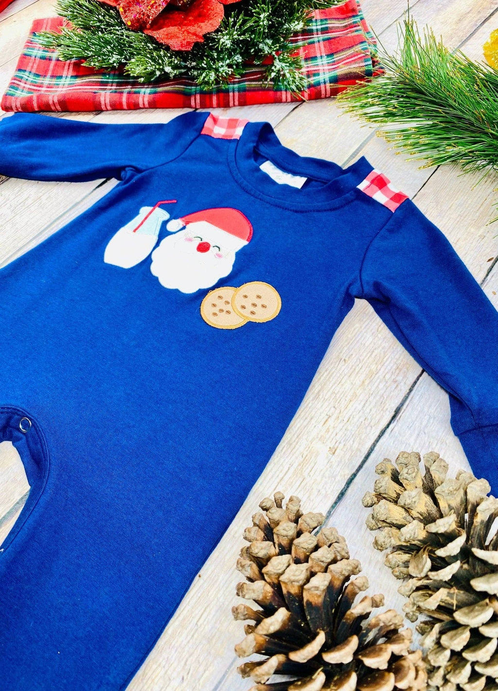 Milk n Cookies Infant Boy's Christmas Onesie