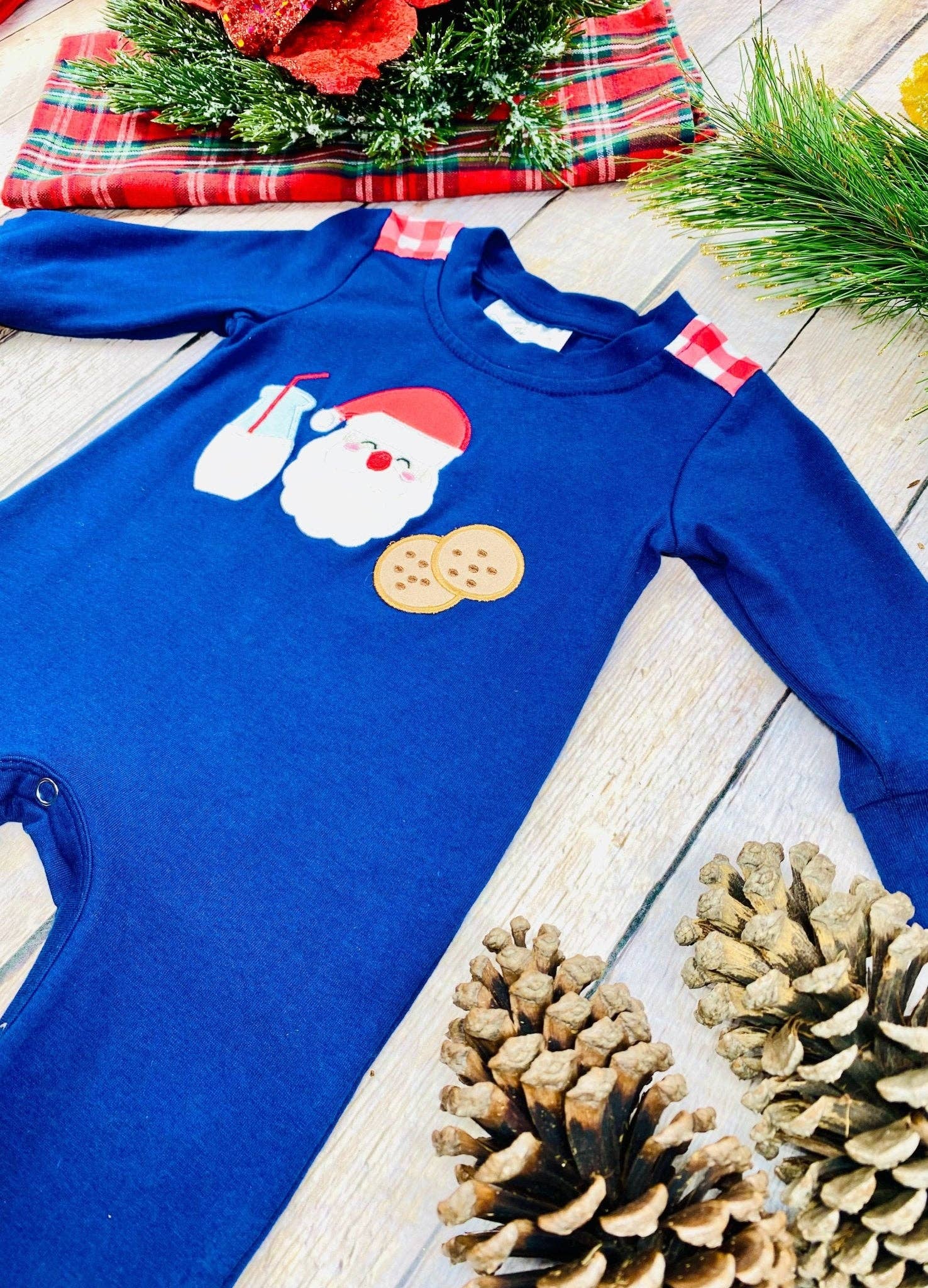 Milk n Cookies Infant Boy's Christmas Onesie