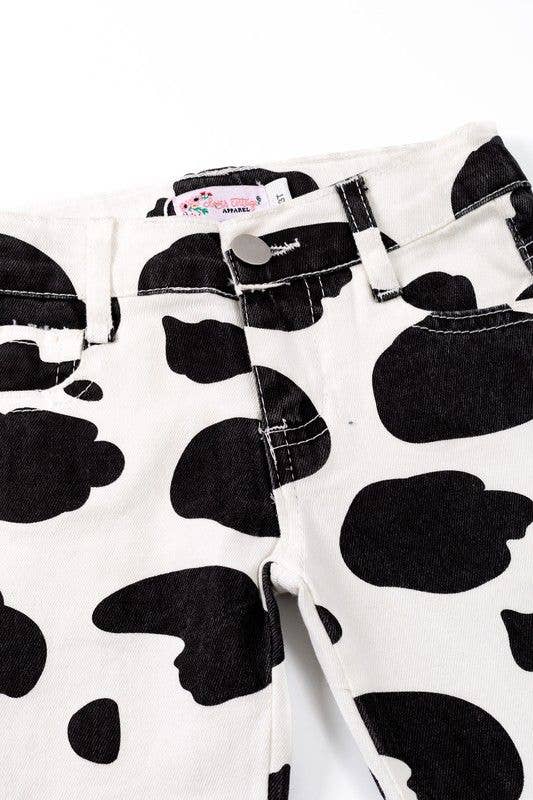 Cow Print Denim Flares