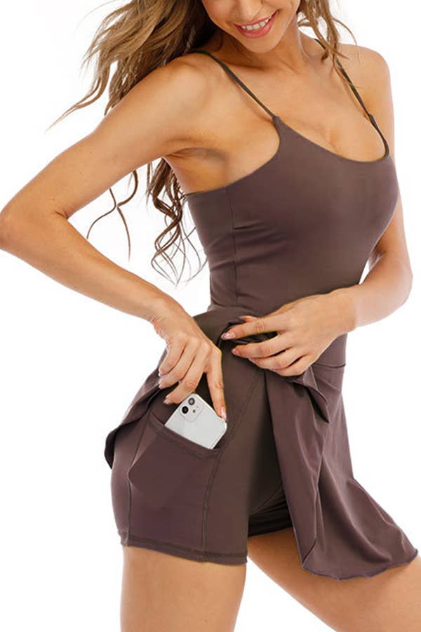 Premium sports tennis dress skorts with under pockets shorts