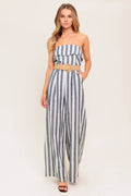A striped woven jumpsuit