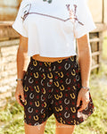 Lucky & Blessed Horseshoe Print Shorts