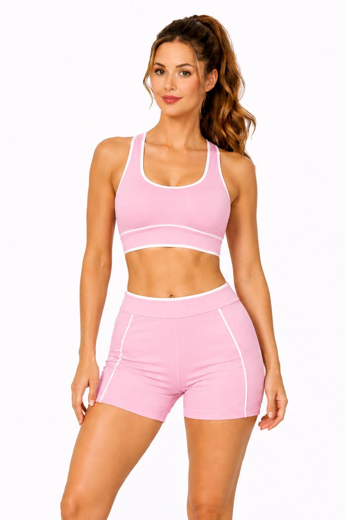3 pcs activewear set sports bra with shorts with jacket set