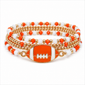 Game Day Football Beaded Bracelet Stack